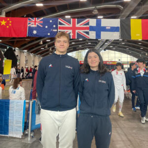 odinn bindas et thais naucelle jardel escrimeurs de la team ene retenus pour les championnats d'Europe U20 à Naples en Italie escrime lisieux caen.png